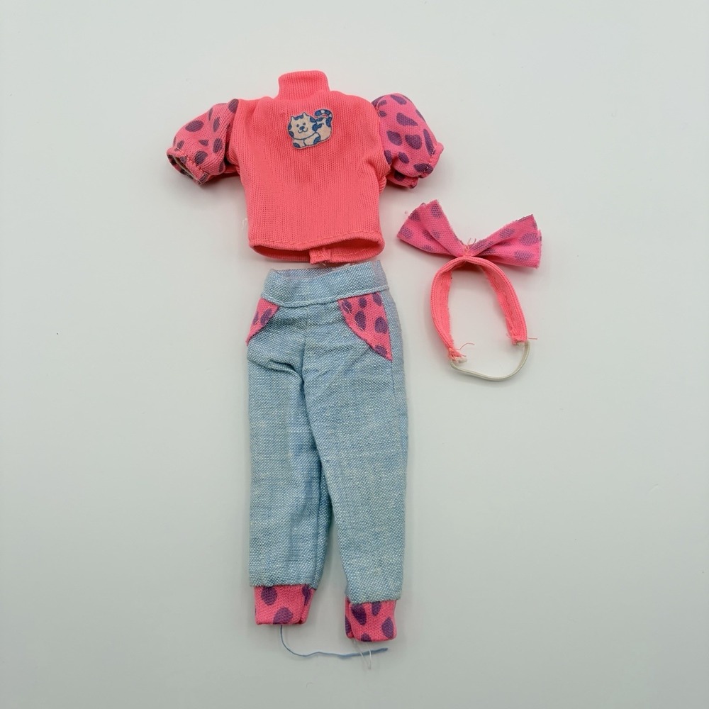 Vintage Kid Core Doll Outfit Stacie Slipper Barbie Doll Cute‎ Outfit Pink Dot